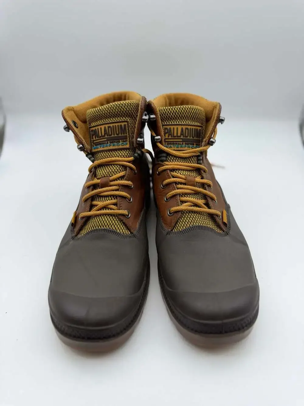 Palladium Sport Cuff WPN Waterproof Boots in Amber Gold and Chocolate